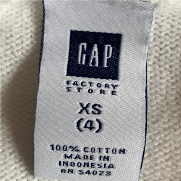 Gap Factory Girl's White Zippered Sweater with Hood XS Size 4 - Picture 3 of 3